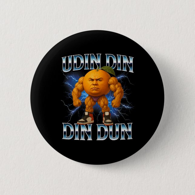 Udin Din Din Dun Funny Italian Brainrot Meme Bodyb 6 Cm Round Badge (Front)