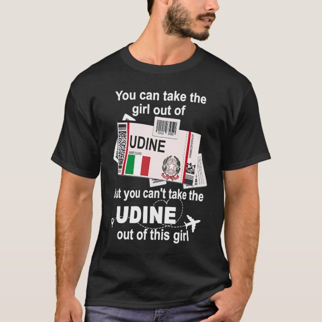 Udine Boarding Pass  Udine Girl  Udine T-Shirt (Front)