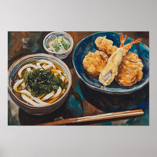 Udon and Shrimp Poster (Front)