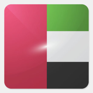 UEA square glossy flag Sticker