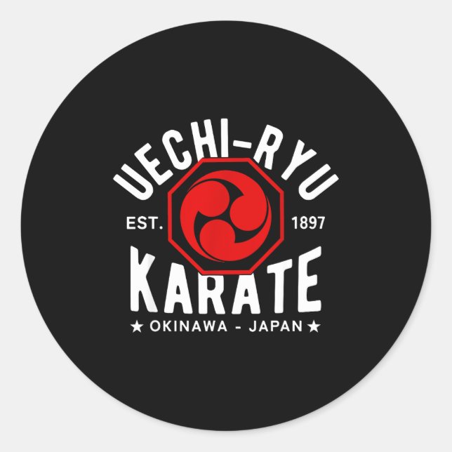 Uechi Ryu Karate Do Martial Arts Japan Tokyo  Classic Round Sticker (Front)