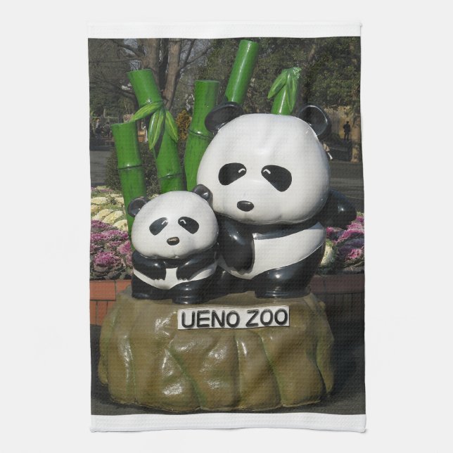 Ueno Zoo Panda Sign Tea Towel (Vertical)