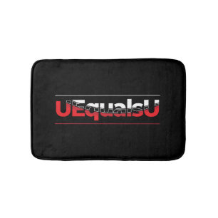UEqualsU HIV Undetectable Typography Art Bath Mat