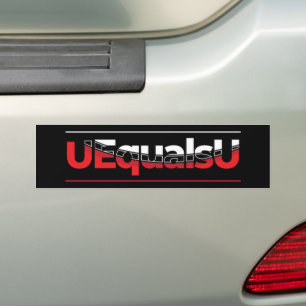 UEqualsU HIV Undetectable Typography Art Bumper Sticker