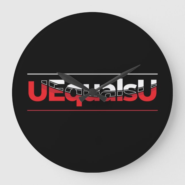 UEqualsU HIV Undetectable Typography Art Large Clock (Front)