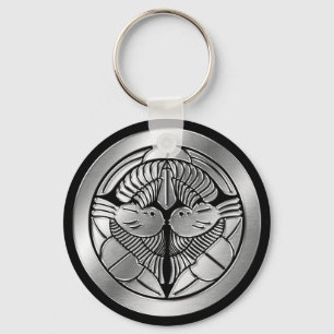 Uesugi Clan Kamon Silver Chrome Key Ring