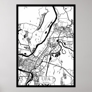 Ufa Russia City Map Poster