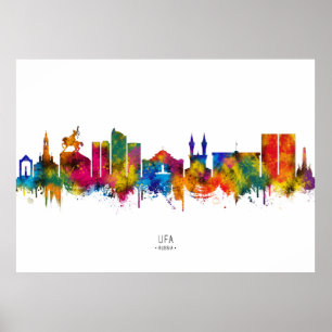 Ufa Russia Skyline Poster