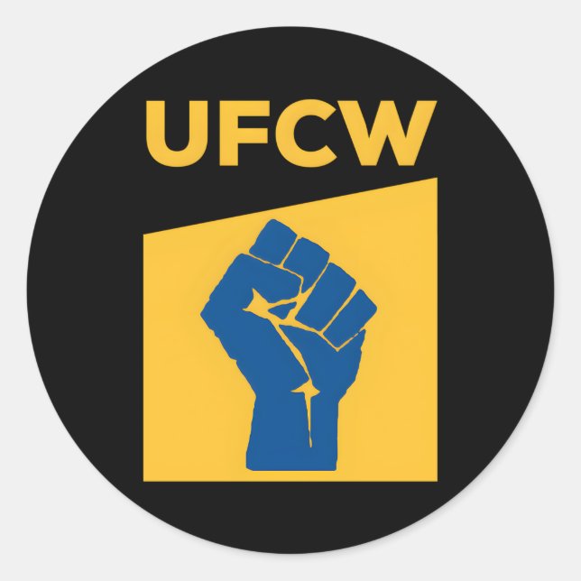 Ufcw Resist Fist Strike Classic Round Sticker (Front)
