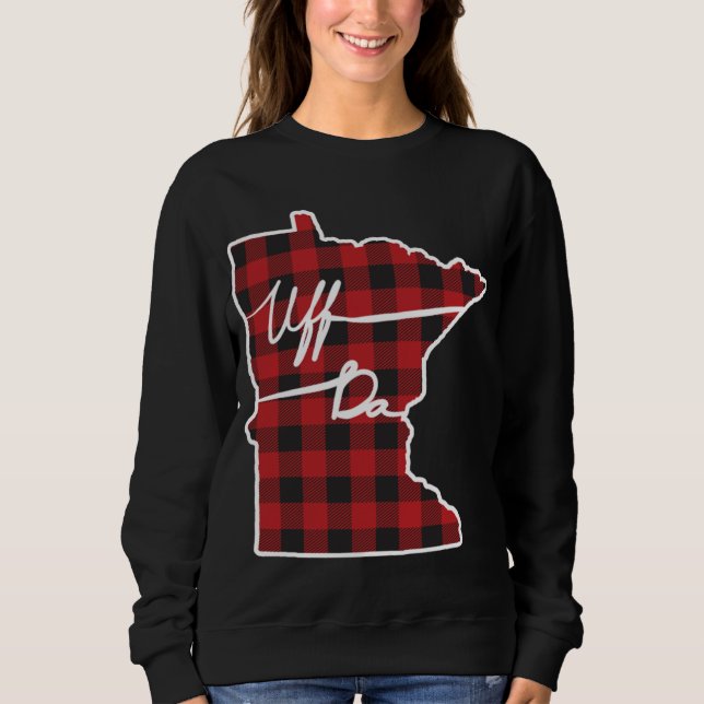 Uff Da Buffalo Plaid Minnesota Sweatshirt (Front)