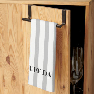 Uff Da Light Grey Kitchen Towels