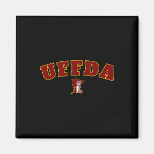 Uff-da Minnesota State Map Hockey Logo Graphic Mn Magnet