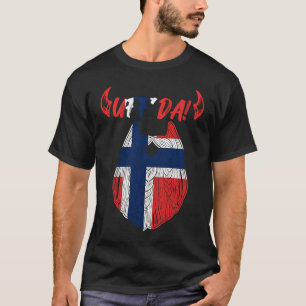 Uff Da Norwegian Flag Saying T-Shirt