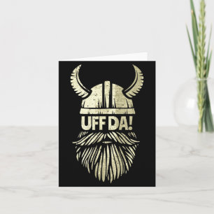 Uff Da Norwegian Quote Scandinavian Viking Helmet Card