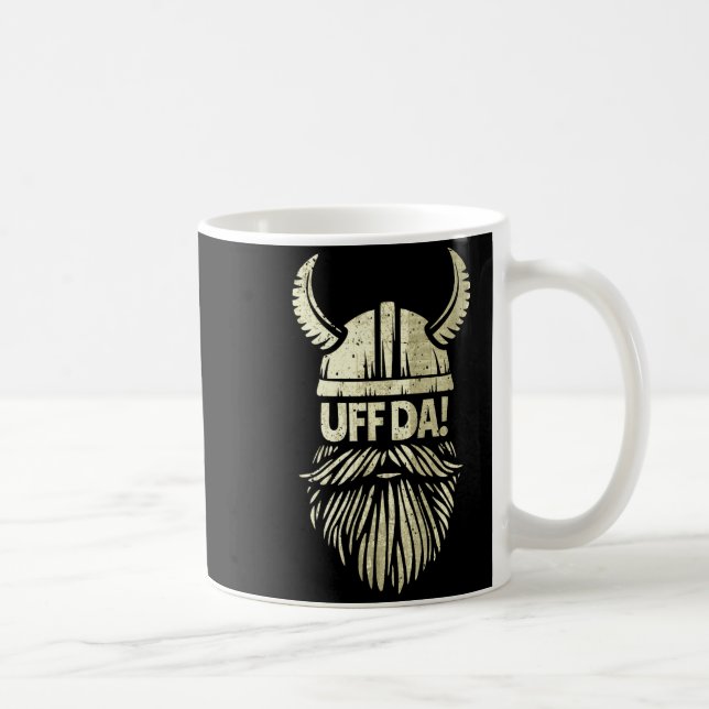 Uff Da Norwegian Quote Scandinavian Viking Helmet  Coffee Mug (Right)