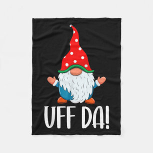 Uff Da Swediomte Gnome Christmas  Fleece Blanket