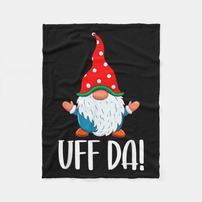 Uff Da Swediomte Gnome Christmas  Fleece Blanket (Front)
