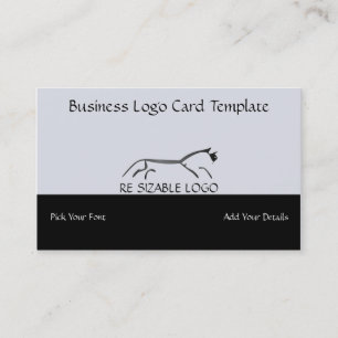 Uffington - Geoglyphs Black Horse  Logo Business Card