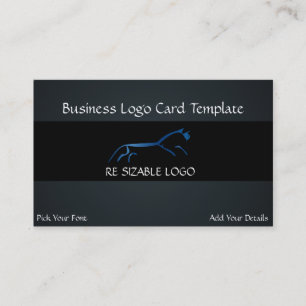 Uffington - Geoglyphs Blue Horse Logo Business Card