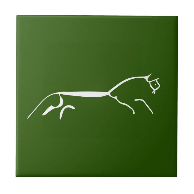 Uffington white horse ancient geoglyph symbol engl ceramic tile (Front)