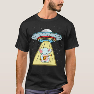 Ufo Abduction Elephant Playing Guitar Premium T-Shirt