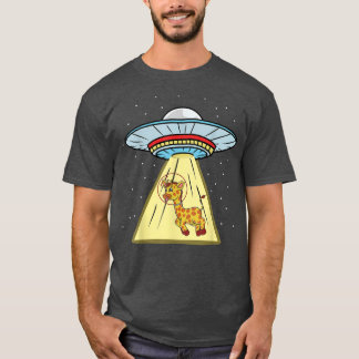 Ufo Abduction Giraffe Astronaut T-Shirt