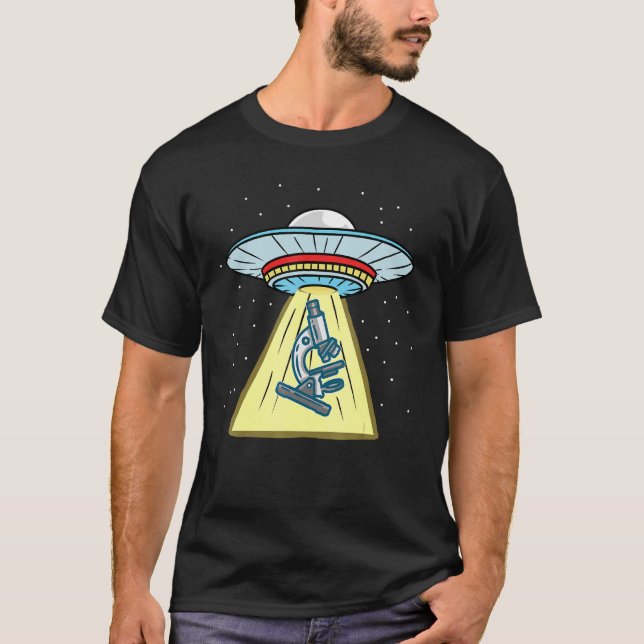 Ufo Abduction Microscope Lab Tech T-Shirt (Front)