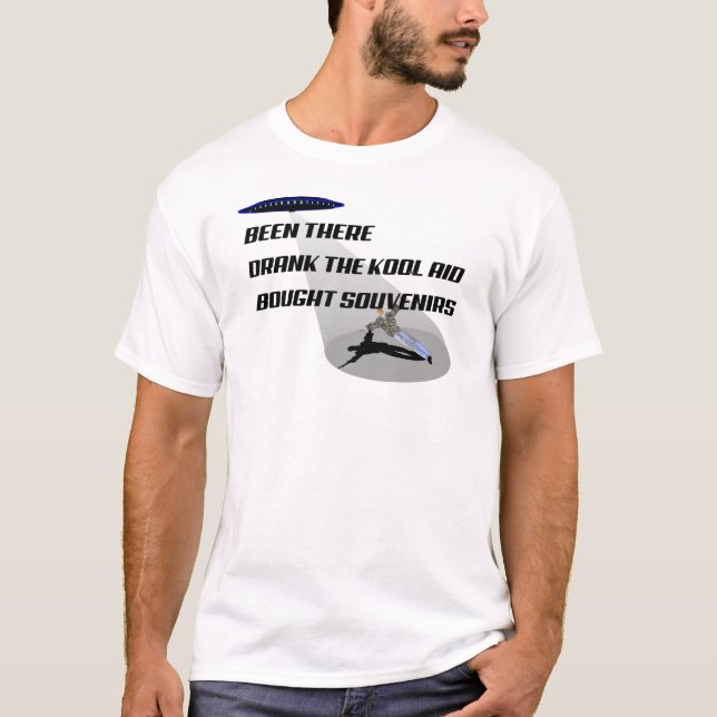UFO Abduction on white T T-Shirt (Front)