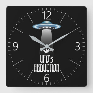 UFO abduction Square Wall Clock