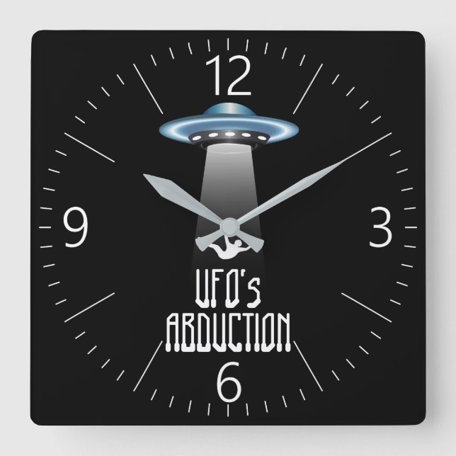 UFO abduction Square Wall Clock (Front)