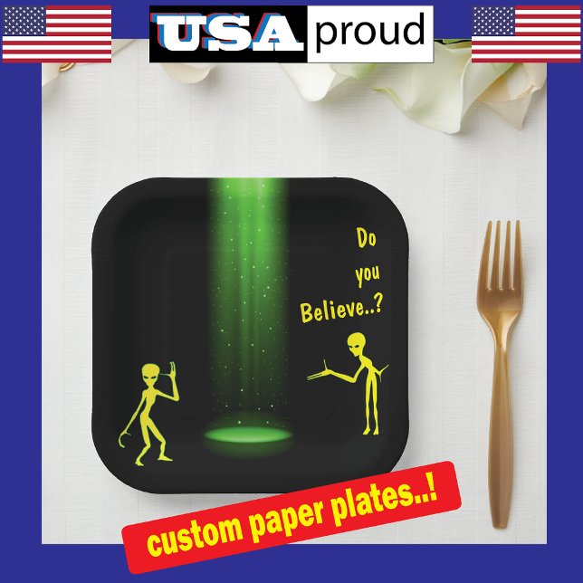 UFO Alien Abduction 👽 Do You Believe?   Paper Plate (Creator Uploaded)