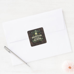 UFO Alien Abduction Humour Square Sticker