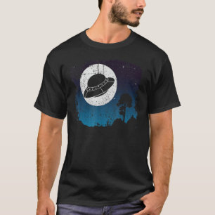 UFO Alien Abduction Night Full Moon Outer Space UF T-Shirt