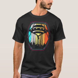 Ufo Alien Abduction Vintage Flying Saucer For Kids T-Shirt