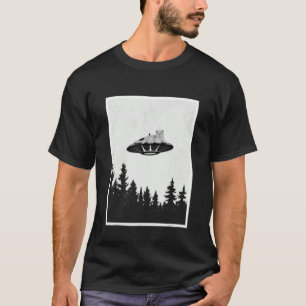 UFO Alien Cat Humour Out Of Focus Flying Saucer M T-Shirt