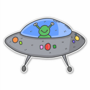 UFO ALIEN DIE CUT CAR DECAL STICKER