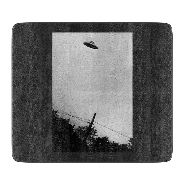 UFO Alien Extraterrestrial Spacecraft Top Secret Cutting Board (Front)