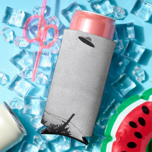 UFO Alien Extraterrestrial Spacecraft Top Secret Seltzer Can Cooler