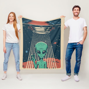 UFO Alien Fleece Blanket