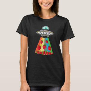 Ufo Alien Fruitarian Summer Strawberry T-Shirt