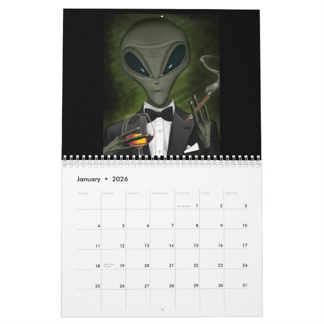 UFO & Alien Humour Calendar (Jan 2026)