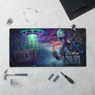 UFO Alien In The Cornfield Paranormal Sci-Fi Desk Mat