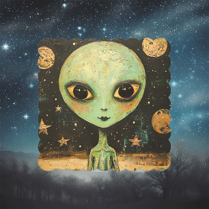UFO Alien Paper Coaster