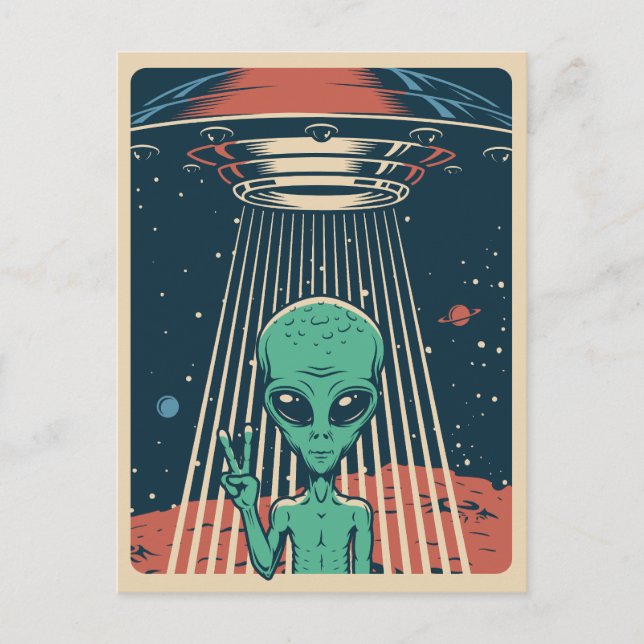 UFO Alien Postcard (Front)