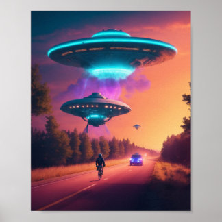UFO Alien Space Digital Posters & Wall Art