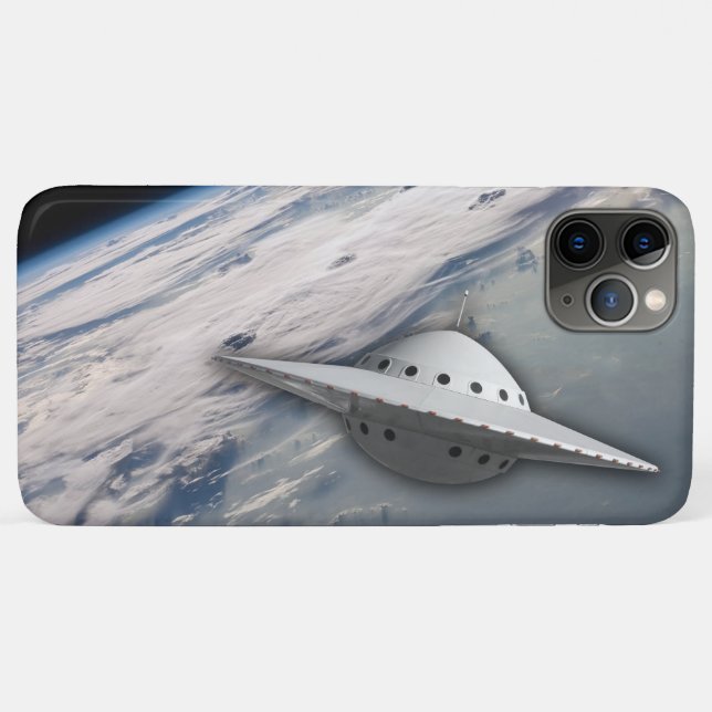 UFO Alien Spacecraft in Outer Space Case-Mate iPhone Case (Back (Horizontal))