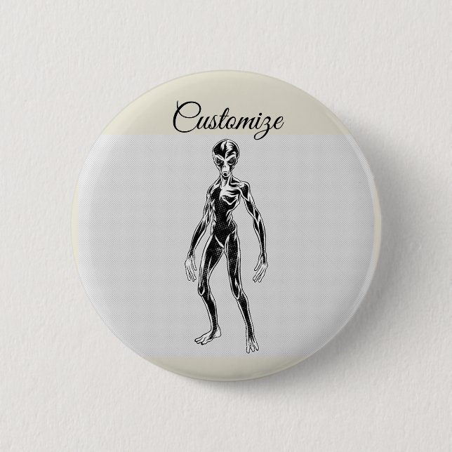 UFO Alien Thunder_Cove 6 Cm Round Badge (Front)