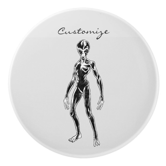 UFO Alien Thunder_Cove Ceramic Knob (Front)