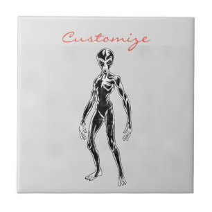 UFO Alien Thunder_Cove Ceramic Tile