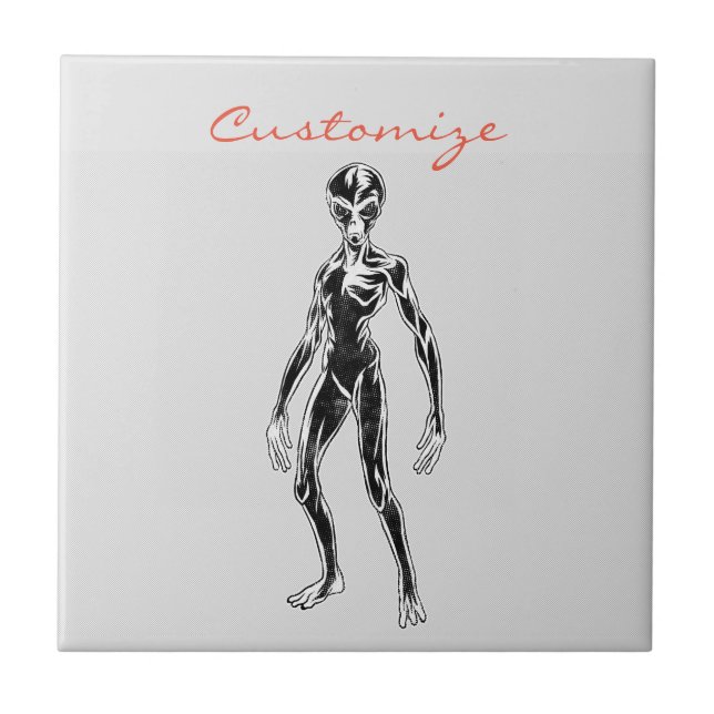 UFO Alien Thunder_Cove Ceramic Tile (Front)